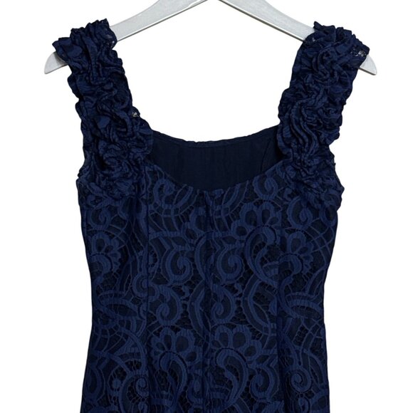 Lilly Pulitzer Mara Bright Navy About Face Two Tone Lace Dress Sleeveless Size 2 - Picture 8 of 16